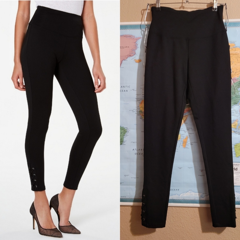 INC International Concepts Laced Ankle Leggings XSmall Black New